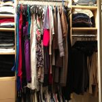 After-clothes hung and folded in orderly fashion